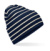 Originálna pruhovaná čiapka so širokou manžetou - Beechfield, farba - french navy/soft white, veľkosť - One Size