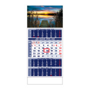 Plánovací kalendár ŠTANDARD 4M modrý 2024  Obrázok H