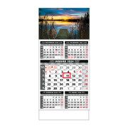 Plánovací kalendár ŠTANDARD 5M sivý 2024  Obrázok H