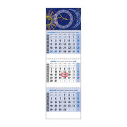 Plánovací kalendár KLASIK 3M modrý 2024  Hodinky QK