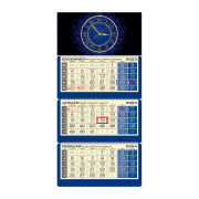 Plánovací kalendár LUXUS 3M modrý 2024  Hodiny QM