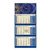 Plánovací kalendár LUXUS 3M modrý 2024  Hodiny QS
