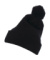 Cuffed Pom Pom Knit Beanie čiapka - Flexfit, farba - čierna, veľkosť - One Size