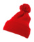 Cuffed Pom Pom Knit Beanie čiapka - Flexfit, farba - red, veľkosť - One Size
