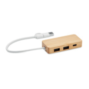 Bambusový USB rozbočovač
