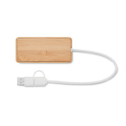 Bambusový USB rozbočovač
