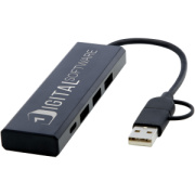 Rise USB 2.0 hub z RCS recyklovaného hliníka - Tekio