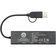 Rise USB 2.0 hub z RCS recyklovaného hliníka - Tekio