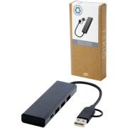 Rise USB 2.0 hub z RCS recyklovaného hliníka - Tekio