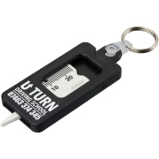 Kym recyklovaná kľúčenka v tvare merača hĺbky dezénu