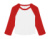 Dámske tričko Micro Rib 3/4 Raglan Baby Tee - Bella+Canvas, farba - white/red, veľkosť - XS