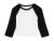 Dámske tričko Micro Rib 3/4 Raglan Baby Tee - Bella+Canvas, farba - white/black, veľkosť - S