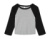 Dámske tričko Micro Rib 3/4 Raglan Baby Tee - Bella+Canvas, farba - athletic heather/black, veľkosť - S