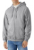 Mikina s kapucňou a zipsom Softstyle Midweight - Gildan, farba - sport grey, veľkosť - M