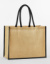 Klasická nákupná taška z prírodnej škrobenej juty - Westford Mill, farba - black/black, veľkosť - One Size