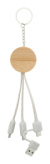 Mugory prívesok na kľúče s USB nabíjacími káblami, farba - natural, veľkosť - 40×215×12 mm