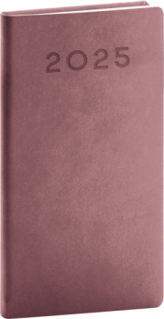 Vreckový diár Aprint Neo 2025, ružový, 9 × 15,5 cm