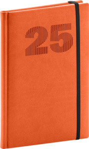 Týždenný diár Vivella Top 2025, oranžový, 15 × 21 cm