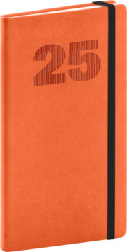 Vreckový diár Vivella Top 2025, oranžový, 9 × 15,5 cm