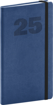 NOTIQUE Vreckový diár Vivella Top 2025, modrý, 9 x 15,5 cm