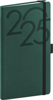 Vreckový diár Ajax 2025, zelený, 9 × 15,5 cm