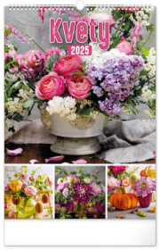 NOTIQUE Nástenný kalendár Kvety 2025, 33 x 46 cm