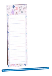 Magnetický blok s ceruzkou 7,5 x 24 cm mix