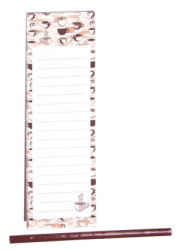 Magnetický blok s ceruzkou 7,5 x 24 cm mix