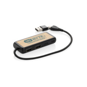 USB rozbočovač s duálnym vstupom Link z RCS plastu a bambusu - XD Collection