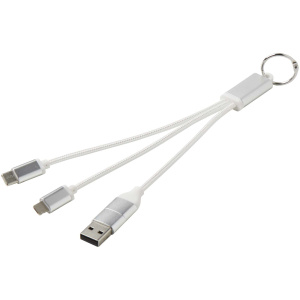 Metal nabíjací kábel 4v1 s kľúčenkou