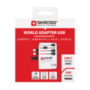 Cestovný adaptér SKROSS World MUV 2-pole s USB A a C - Skross