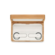 Slúchadlá TWS v bambusovom puzdre OREBAM