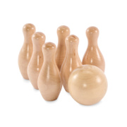 Mini bowlingová sada z borovicového dreva BOLITO