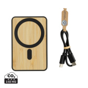 Magnetická powerbanka Zen 5000mAh 5W z RCS plastu a bambusu - XD Collection
