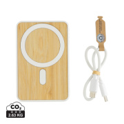 Magnetická powerbanka Zen 5000mAh 5W z RCS plastu a bambusu - XD Collection