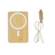 Magnetická powerbanka Zen 5000mAh 5W z RCS plastu a bambusu - XD Collection