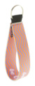 Strappy RPET kľúčenka na zákazku, farba - white, veľkosť - 25×107 mm