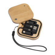 Súprava kábla a adaptéra v bambusovej škatuľke - M-Collection