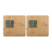 Meteostanica a bezdrôtová nabíjačka z bambusu - M-Collection