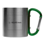 Kovový hrnček s karabínkou, 220 ml - M-Collection