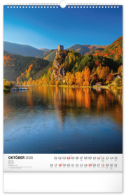 NOTIQUE Nástenný kalendár Naše Slovensko 2026, 33 x 46 cm