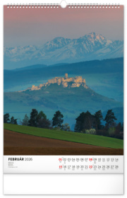 NOTIQUE Nástenný kalendár Naše Slovensko 2026, 33 x 46 cm