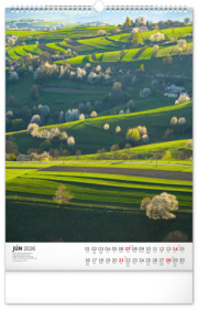 NOTIQUE Nástenný kalendár Naše Slovensko 2026, 33 x 46 cm