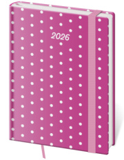 Denný diár B6 Vario Pink s gumičkou