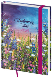 Týdenní diář B6 Bylinkový Meadow s gumičkou