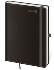 Týždenný diár B6 Double Black s pútkom
