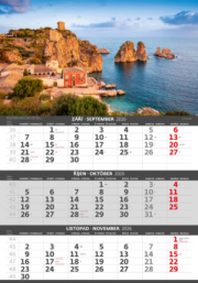 Trojmesačný kalendár Pobrežie