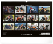 Nástenný kalendár Girls & Bikes 2026, 48 x 33 cm