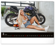 Nástenný kalendár Girls & Bikes 2026, 48 x 33 cm
