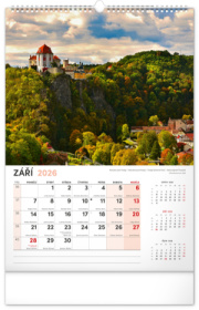 NOTIQUE Nástenný kalendár Má vlasť CZ 2026, 33 x 46 cm